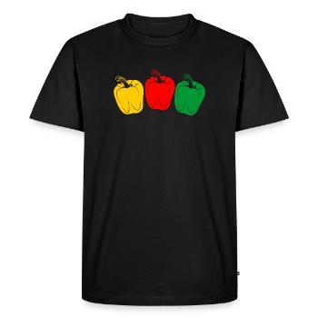 Three colors Peppers - Men's Premium Organic T-Shirt - black - Front - Nico (187cm)