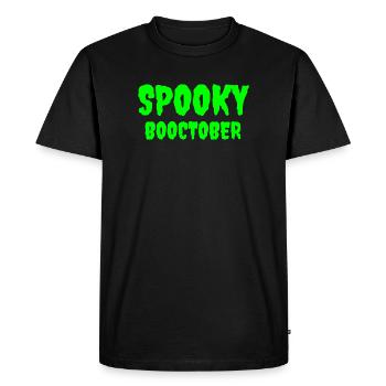 Spooky Booctober Jack-O'-Lantern Design - Men's Premium Organic T-Shirt - black - Front - Nico (187cm)