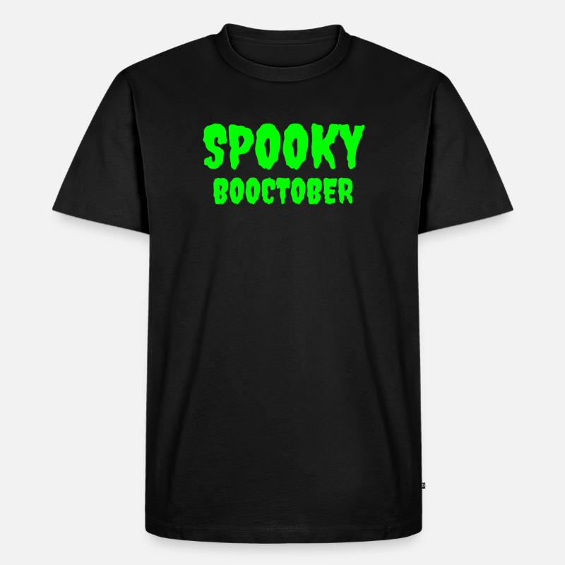 Spooky Booctober Jack-O'-Lantern Design - Männer Premium Bio T-Shirt - Schwarz