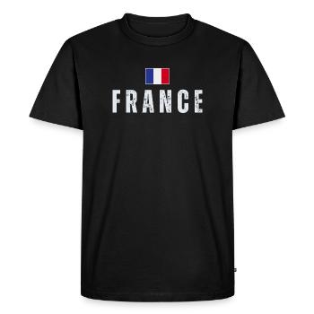 Drapeau de la France, fierté française - T-shirt Premium bio Homme - noir - Devant - Nico (187cm)