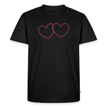 Heart Pink Heart Pink Gift Valentine's Day - Men's Premium Organic T-Shirt - black - Front - Nico (187cm)