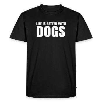 La vie est meilleure avec les chiens Idée cadeau - T-shirt Premium bio Homme - noir - Devant - Nico (187cm)