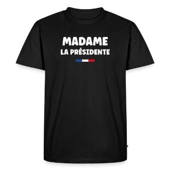Présidente - T-shirt Premium bio Homme - noir - Devant - Nico (187cm)