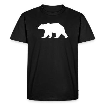 Bear Grizzly Logo Polar Bear - Men's Premium Organic T-Shirt - black - Front - Nico (187cm)