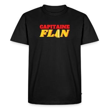 Capitaine Flan - T-shirt Premium bio Homme - noir - Devant - Nico (187cm)