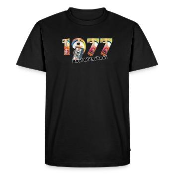 1977 Vintage Retro – Cassette – Cool Olds - Men's Premium Organic T-Shirt - black - Front - Nico (187cm)