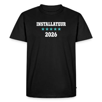 Installer 2026 Apprenticeship Examination Master Trainee - Men's Premium Organic T-Shirt - black - Front - Nico (187cm)