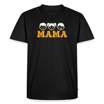 Mom 3 Children Mother of Three Mother's Day - Men's Premium Organic T-Shirt - black - Front - Nico (187cm)