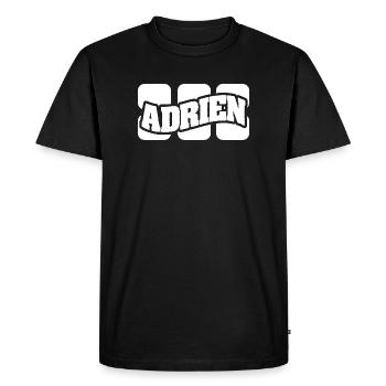 Prénom Adrien - T-shirt Premium bio Homme - noir - Devant - Nico (187cm)