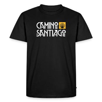 Camino de Santiago | Way of St. James | Art Deco Typo - Men's Premium Organic T-Shirt - black - Front - Nico (187cm)