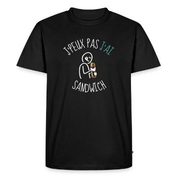 j'peux pas j'ai sandwich idée cadeau humour - T-shirt Premium bio Homme - noir - Devant - Nico (187cm)