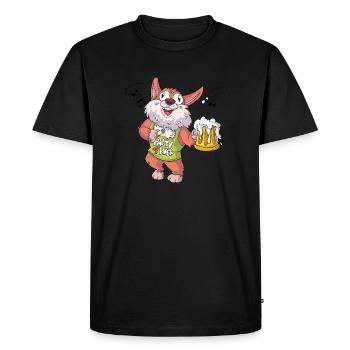 Chien de fête / Chiens Fête - T-shirt Premium bio Homme - noir - Devant - Nico (187cm)