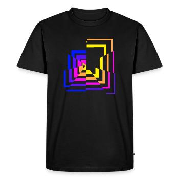 Broken squares - Men's Premium Organic T-Shirt - black - Front - Nico (187cm)