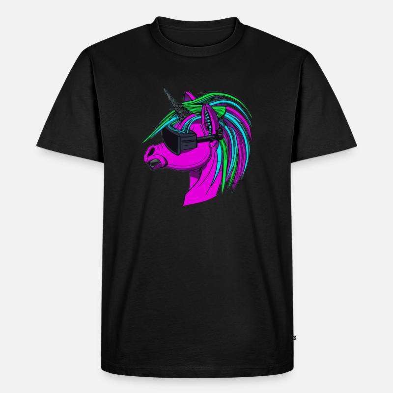Punk Rock Einhorn - Männer Premium Bio T-Shirt - Schwarz
