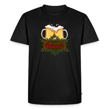 Tout ce que je veux pour Noël, c’est de la bière - T-shirt Premium bio Homme - noir - Devant - Nico (187cm)