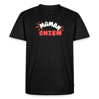 Maman Chien Pattes Joyeuses - T-shirt Premium bio Homme - noir - Devant - Nico (187cm)