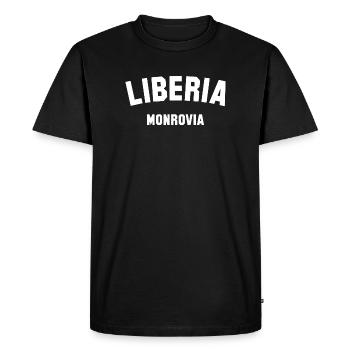 MONROVIA, Libéria - T-shirt Premium bio Homme - noir - Devant - Nico (187cm)