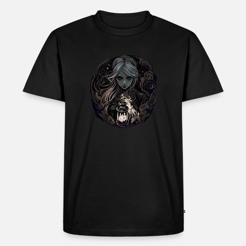 Düstere wunderschöne Hexe / Wicca - Männer Premium Bio T-Shirt - Schwarz