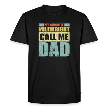 Vintage My Favorite Millwright Calls Me Dad Father - Men's Premium Organic T-Shirt - black - Front - Nico (187cm)