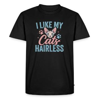 Sphynx Chats sans poils Mignon Chat Amant Papa Maman - T-shirt Premium bio Homme - noir - Devant - Nico (187cm)