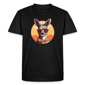 Kangaroo, marsupial, kangaroo, wallaby - Men's Premium Organic T-Shirt - black - Front - Nico (187cm)