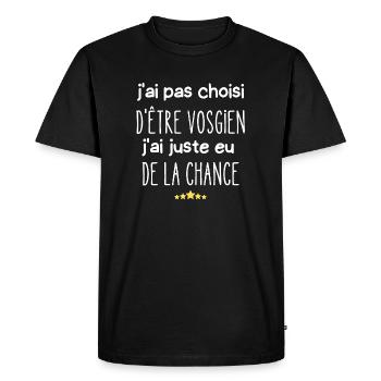 j'ai pas choisi d'être vosgien - T-shirt Premium bio Homme - noir - Devant - Nico (187cm)