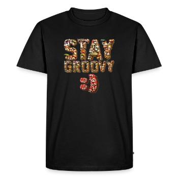 Restez Groovy & soyez cool - T-shirt Premium bio Homme - noir - Devant - Nico (187cm)