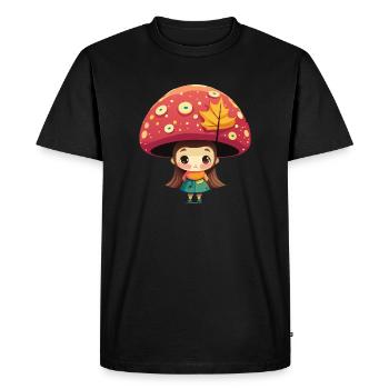 champignon - T-shirt Premium bio Homme - noir - Devant - Nico (187cm)