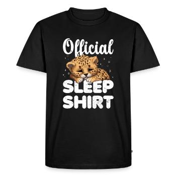 Gepard Official Sleep Shirt Lazy Relax - Men's Premium Organic T-Shirt - black - Front - Nico (187cm)