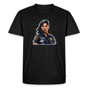Police / Opérations / Profession / Emploi / Forces d’urgence - T-shirt Premium bio Homme - noir - Devant - Nico (187cm)