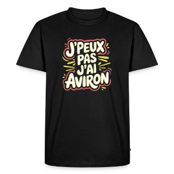 J'peux pas j'ai aviron - T-shirt Premium bio Homme - noir - Devant - Nico (187cm)