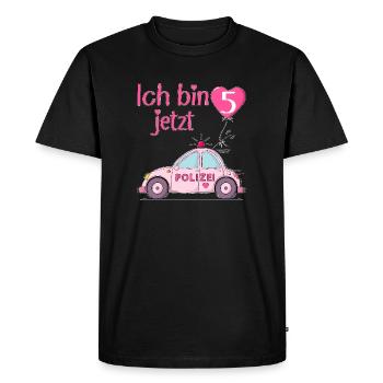 Voiture de police J’ai maintenant 5 ans Rose - T-shirt Premium bio Homme - noir - Devant - Nico (187cm)