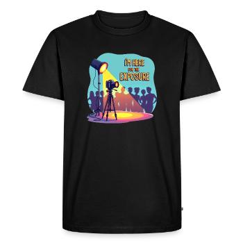 Je suis là pour l’exposition Fotograph Videograph - T-shirt Premium bio Homme - noir - Devant - Nico (187cm)