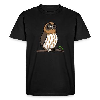 Hibou endormi - T-shirt Premium bio Homme - noir - Devant - Nico (187cm)