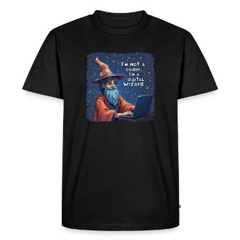 I'm Not a Coder I'm a Digital Wizard Programmer - Men's Premium Organic T-Shirt - black - Front - Nico (187cm)