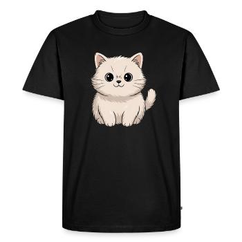 Chat persan - T-shirt Premium bio Homme - noir - Devant - Nico (187cm)