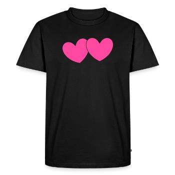 Heart Pink Heart Pink Gift Valentine's Day - Men's Premium Organic T-Shirt - black - Front - Nico (187cm)