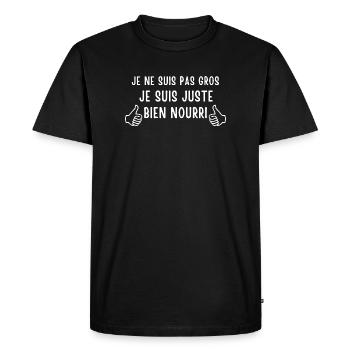I'm not fat, I'm just well-fed. - Men's Premium Organic T-Shirt - black - Front - Nico (187cm)