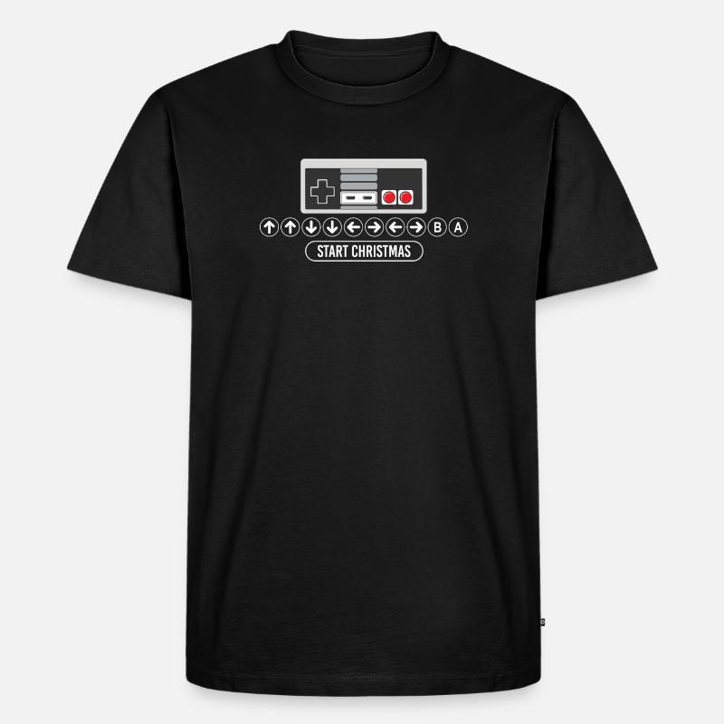 Cheat-Code Start Weihnachten Gaming Gamer Videospiel - Männer Premium Bio T-Shirt - Schwarz