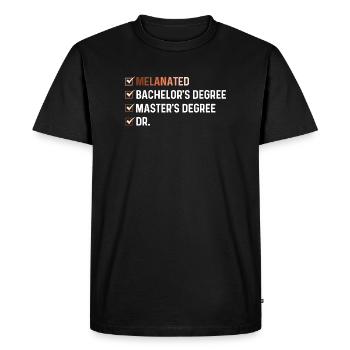 Melanated Bachelor Master Dr – HBCU Pride - Men's Premium Organic T-Shirt - black - Front - Nico (187cm)