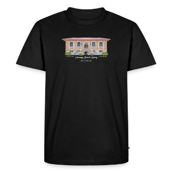 Los Angeles, Bibliothèque Cahuenga Dessin à la main, - T-shirt Premium bio Homme - noir - Devant - Nico (187cm)