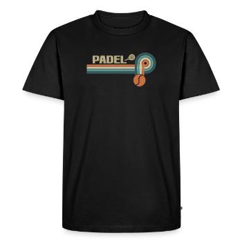 Retro padel for sports fans - Men's Premium Organic T-Shirt - black - Front - Nico (187cm)