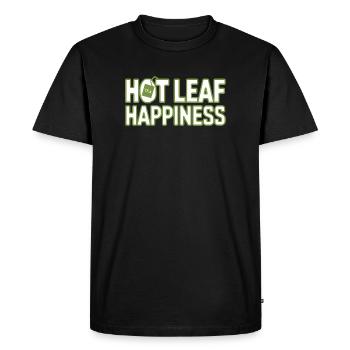 Bonheur de feuilles chaudes Drôle de thé pour - T-shirt Premium bio Homme - noir - Devant - Nico (187cm)