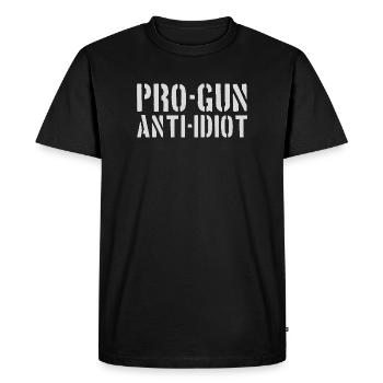 Pro-guns, anti-idiot - Men's Premium Organic T-Shirt - black - Front - Nico (187cm)