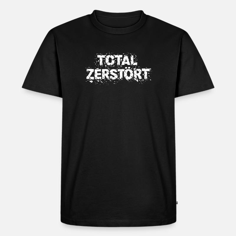 Total Zerstört - Grunge-Design-Statement - Männer Premium Bio T-Shirt - Schwarz