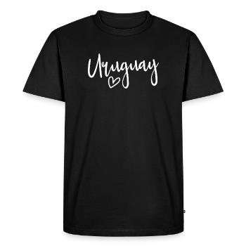 Cœur Uruguay Femmes Amour Uruguay - T-shirt Premium bio Homme - noir - Devant - Nico (187cm)
