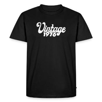 Lettrage rétro vintage 1976 - T-shirt Premium bio Homme - noir - Devant - Nico (187cm)