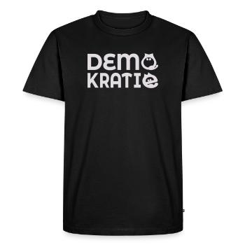 Cat Democracy - Men's Premium Organic T-Shirt - black - Front - Nico (187cm)