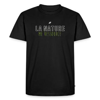 La Nature Me Ressource - Design Nature Minimaliste - T-shirt Premium bio Homme - noir - Devant - Nico (187cm)