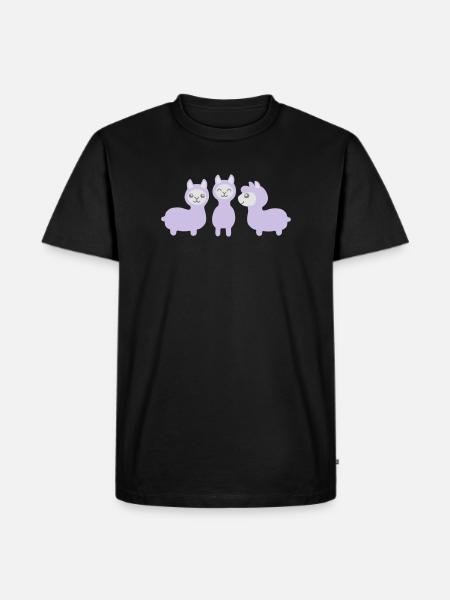 Drei Alpakas - Männer Premium Bio T-Shirt - Schwarz